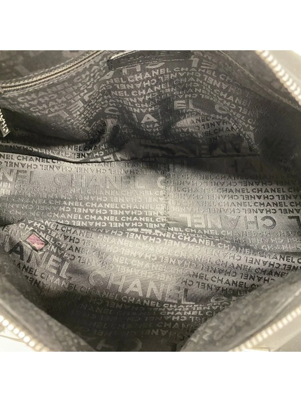 Chanel Handbag Choco Bar Lambskin Black Silver